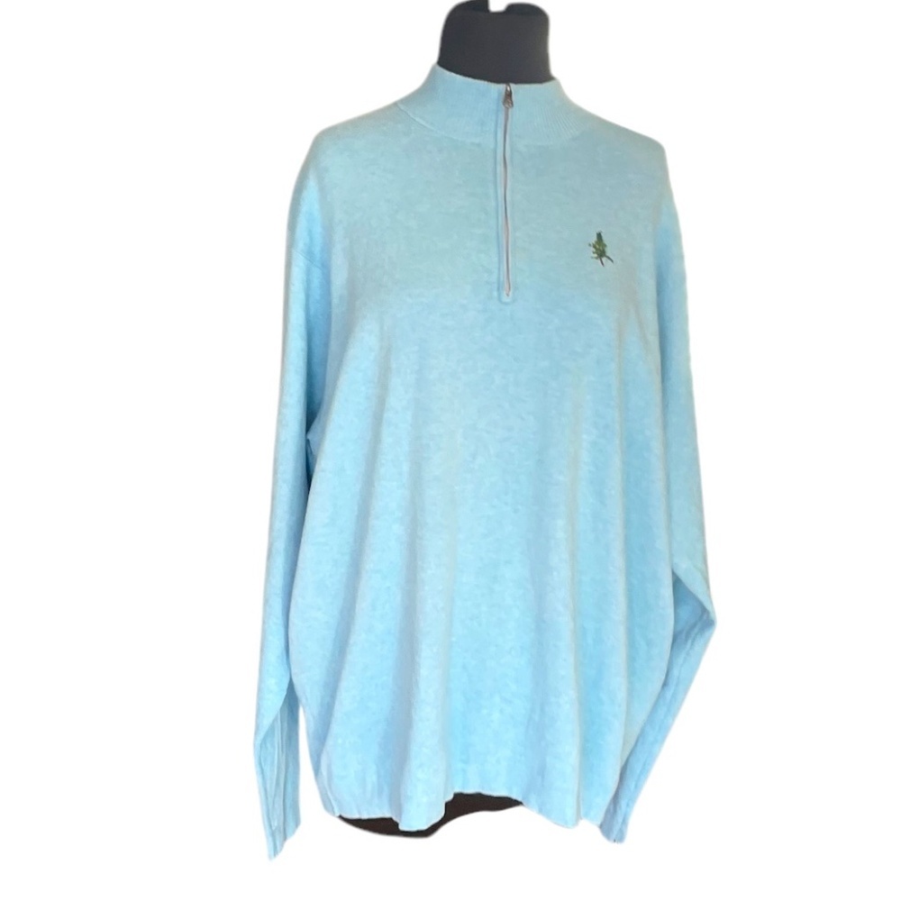 Peter Millar Men’s Quarter Zip Blue Pullover Golf Sweater, Size XXL